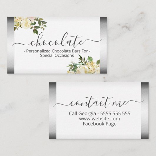 チョコレート結婚式の引き出物ベビーシャワー誕生日 名刺 (正面/裏面)