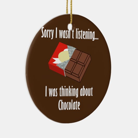 チョコレート考えことわざダークにつおもしろいいて セラミックオーナメント (右)