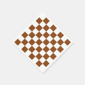 チョコレート色および白いレジ係板パターン スタンダードカクテルナプキン (角)