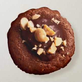 チョコレート色のチョコレートファッジのクッキー ラウンドクッション