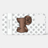 チョコレート色のハバニーズの可愛いキャラクター犬と名前 Case-Mate iPhoneケース (裏面 (横))