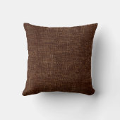 チョコレート色のバーラップのシンプル クッション (裏面)