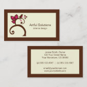 チョコレート色のピンクによっては鳥が開花します 名刺 (正面/裏面)