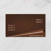 チョコレート色のページのカールのプロフィールカード 名刺 (裏面)