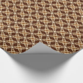 チョコレート色の世紀半ばのモダンな原子プリント- ラッピングペーパー (角)