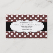 チョコレート色の水玉模様の名刺 名刺 (裏面)