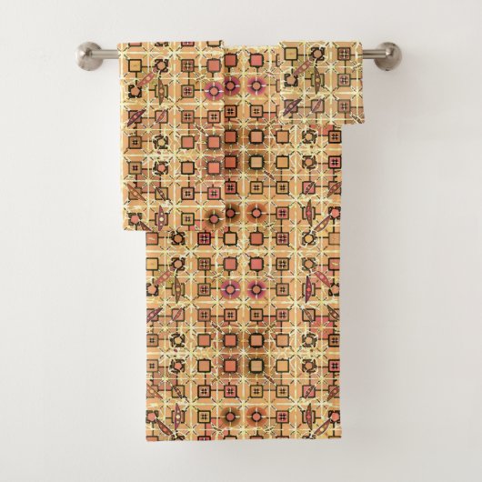 チョコレート色の種族のろうけつ染め-およびラクダの日焼け バスタオルセット (インサイチュ)