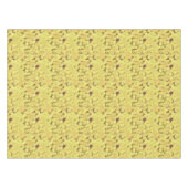 チョコレート色の黄色および金ゴールドのデイジー テーブルクロス (正面(横))