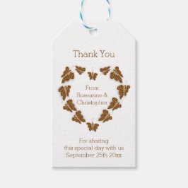 チョコレート色蝶デザイン結婚ズ ギフトタグ