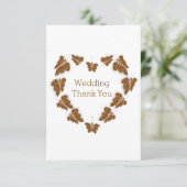 チョコレート色蝶デザイン結婚ズ サンキューカード (スタンド正面)
