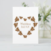 チョコレート色蝶デザイン結婚ズ 出欠カード (スタンド正面)