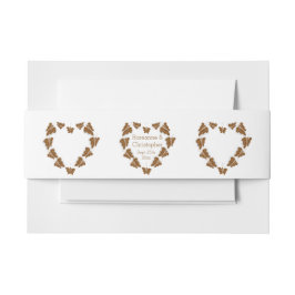 チョコレート色蝶デザイン結婚ズ 招待状ベリーバンド