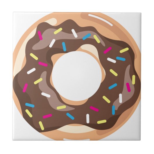 チョコレート艶をかけられたドーナツ タイル (正面)