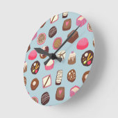 チョコレート菓子 ラウンド壁時計 (傾斜)