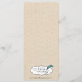 チョコレート蝶オンベージュ色結婚ズメニュー メニュー (裏面)