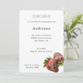 チョコレート被覆イチゴ誕生日 招待状 (スタンド正面)