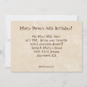 チョコレート誕生日のパーティの招待状による死 招待状 (裏面)