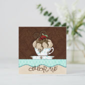 チョコレート誕生日のパーティの招待状を祝って下さい 招待状 (スタンド正面)