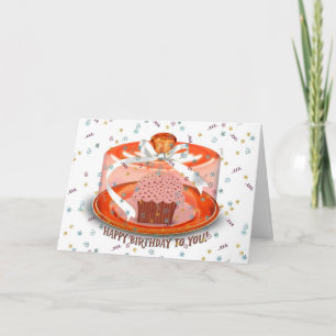 チョコレート誕生日カップケーキ カード