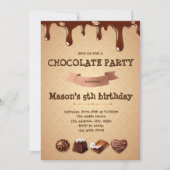 チョコレート誕生日パーティーの招待状 招待状 (正面)