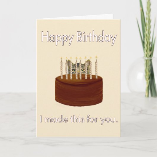 チョコレート誕生日子猫 カード (正面)