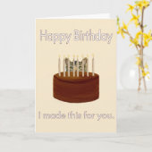 チョコレート誕生日子猫 カード (黄色い花)
