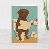 チョコレート読ラブラドールの新聞トイレ カード (正面)