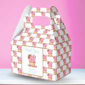 チョコレート赤ちゃんシャワー付き水色ピンクカップケーキ フェイバーボックス