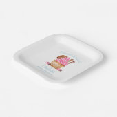 チョコレート赤ちゃんシャワー付き水色ピンクカップケーキ ペーパープレート (傾斜あり)