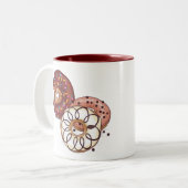 チョコレート釉薬振り掛け水彩ドーナツ ツートーンマグカップ (正面左)