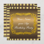 チョコレート金ゴールドの作成招待状 招待状 (正面/裏面)