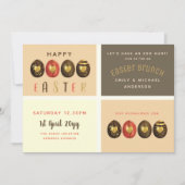 チョコレート金ゴールドブロンズイースターブランチ卵狩り 招待状 (正面)