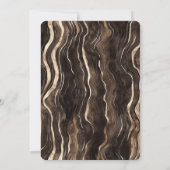 チョコレート金ゴールド渦巻き結婚フローラ 招待状 (裏面)