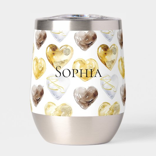 チョコレート金ゴールド白ハート (正面)