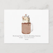 チョコレート雪だるまミルクシェイクスウィートクリスマス シーズンポストカード (正面)