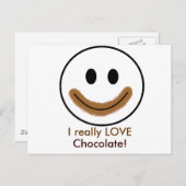 チョコレート顔「本当にチョコレートが大好き!」 ポストカード (正面/裏面)