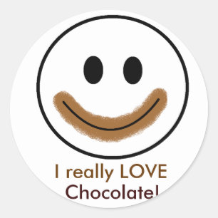 チョコレート顔「本当にチョコレートが大好き!」 ラウンドシール