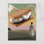 チョコレート飛んでいるマーシュメロークラッカーデザート ポストカード (正面)