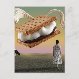 チョコレート飛んでいるマーシュメロークラッカーデザート ポストカード