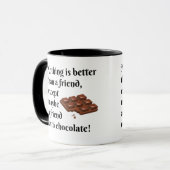 チョコレート黒の文字を持つおもしろいな友人 マグカップ (正面左)