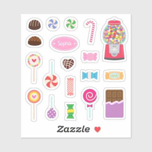 チョコレート+お菓子のセット シール (シート)
