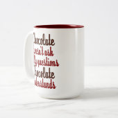 "チョコレート"はおもしろいな引用文を理解します ツートーンマグカップ (正面左)