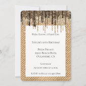 チョコレート アイスクリーム コーン グリッター ドリップス 招待状 (正面)