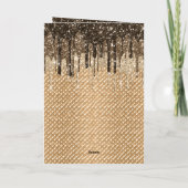 チョコレート アイス クリーム コーン グリッター ドリップ 誕生日 カード (裏面)