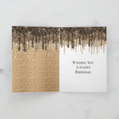 チョコレート アイス クリーム コーン グリッター ドリップ 誕生日 カード (内部)