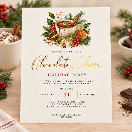 チョコレート・アンド・チア ホットチョコレート クリスマスパーティー 箔シーズンカード