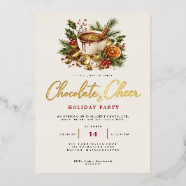 チョコレート・アンド・チア ホットチョコレート クリスマスパーティー 箔シーズンカード