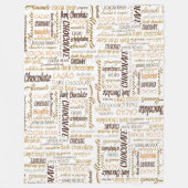 チョコレート、アーモンドおよび暗いチョコレート単語の雲 フリースブランケット (正面)