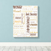 チョコレート、アーモンド、ダークチョコレートワードクラウド キャンバスプリント (インサイチュ (ウッドフロア))