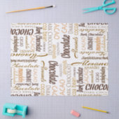 チョコレート、アーモンド、ダークチョコレートワードコラージュ 薄葉紙 (クラフト)